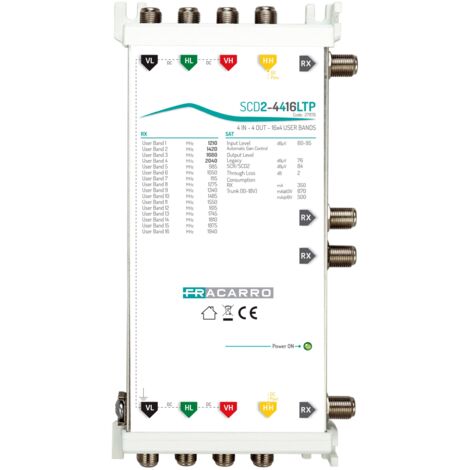Multiswitch Scd2 Con 4 Ingressi Sat E 2 O 4 Uscite ( FRACARRO cod. 271176 )