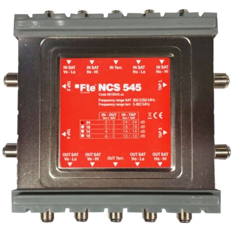 Multiswitch TV/SAT FTE 4 sorties passantes et atténuation 24 dB NCS545-24