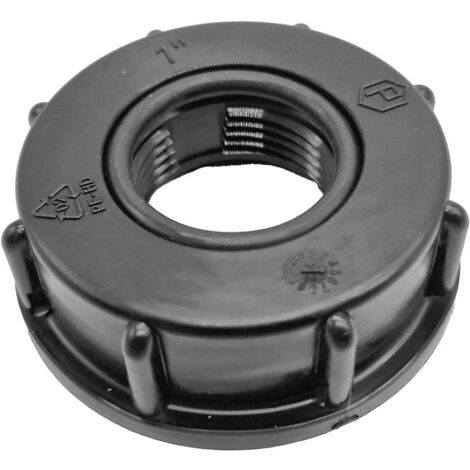 Multitanks – Bouchon femelle S60x6 taraudé 1'' pour cuve IBC 1000L – Étanchéité parfaite – Compatible vannes S60x6 – PEHD durable