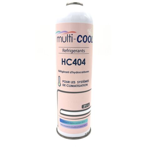 Multitanks – Canette réfrigérant Multicool-404 400g – Remplace R22, R407C, R502, R404a – Efficacité énergétique – Compatible compresseurs R507
