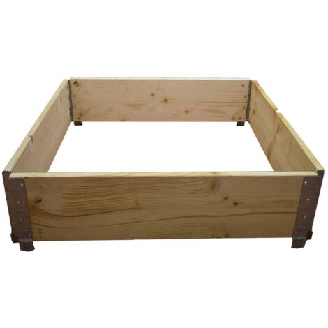 Multitanks – Carré potager en bois de sapin 600x600mm – Hauteur 19.5cm – Charnières en acier galvanisé – Contenance 74 litres