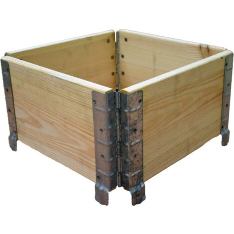 Multitanks – Carré potager en bois de sapin chanfreiné 400x400mm – Hauteur 19,5cm – Contenance 31 litres – Montage sans clous ni vis