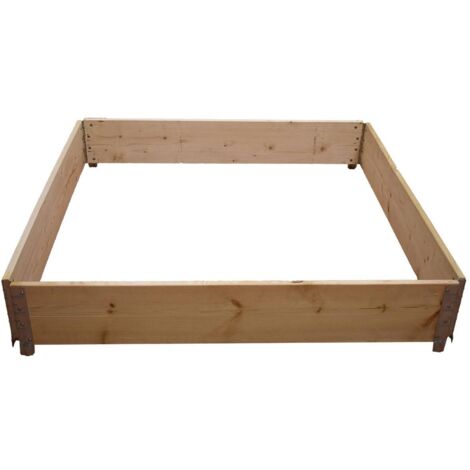 Multitanks – Carré potager en bois naturel 1200 x 1200mm – Système de montage sans fixation – 280 litres de volume – Compatible agriculture biologique