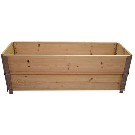Multitanks – Carré potager en bois naturel 120cm x 40cm – Hauteur 39cm – Contenance 187 litres – Assemblage sans clous ni vis
