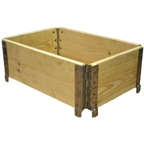 Multitanks – Carré potager modulable en bois de sapin 600x400mm – Charnières en acier galvanisé – Capacité 46 litres – Montage sans clous ni vis