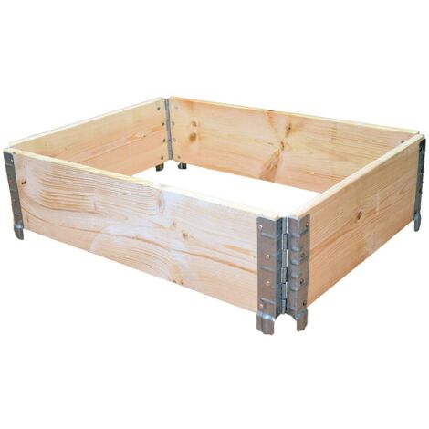 Multitanks – Carré potager sur pied en bois naturel 800x600mm – Montage emboîtant sans vis – Hauteur 19,5cm – Contenance 94 litres pour légumes-feuilles