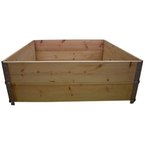 Multitanks – Carré potager sur pied en bois naturel traité 120x120cm – Hauteur 39cm – Contenance 560L – Assemblage sans vis