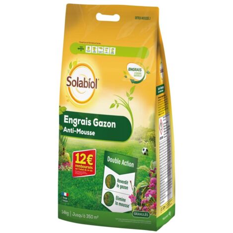 Multitanks – Engrais gazon anti mousse 14kg – Formulation organo-minérale NPK 6-4,5-4 – Action rapide contre mousse – Pour gazons affaiblis par humidité