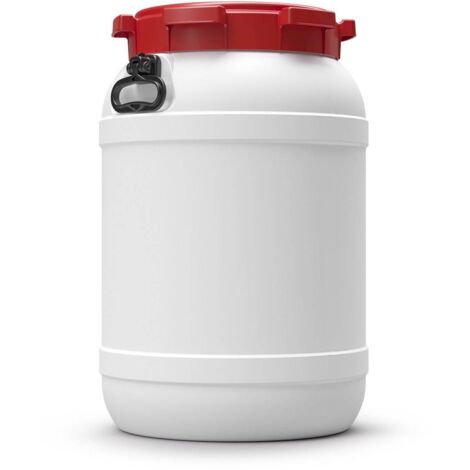 Multitanks – Fût alimentaire en polyéthylène 68L – Ouverture à vis avec joint étanche – Certification UN pour matières solides – Couleur blanche