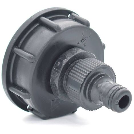 Multitanks – Raccord S60x6 avec embout mâle pour cuve 1000 litres – Polyéthylène robuste – Entrée taraudée femelle – Compatible systèmes de raccord rapide