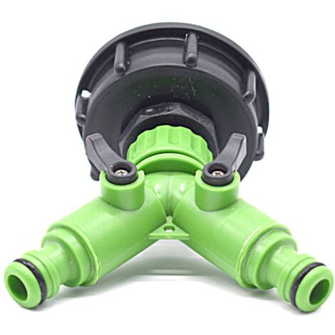 Multitanks – Sélecteur 2 voies pour cuve IBC 1000 litres – Raccord male-male 3/4' – Ecrou S60x6 taraudé 3/4' – Compatible normes S60x6