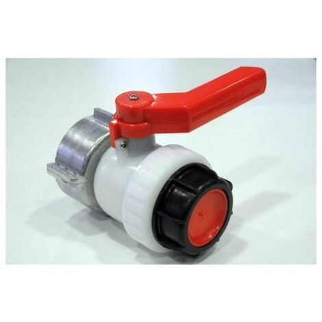 Multitanks – Vanne à bille type A 2 pouces – Écrou flottant 75mm – Sortie S60X6 mâle pour cuves 1000 litres – Matière PEHD