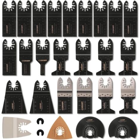 SWYEOOT Multitool Sägeblätter Titan, 28 tlg Oszillierwerkzeug Sägeblätter Zubehör, Holz Kunststoff Metall Multifunktionswerkzeug Zubehör für Fein Dewalt Makita Parkside Ryobi Milwaukee