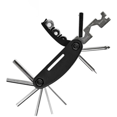 Multiutensile 16 in 1 per la riparazione della bicicletta - Nero