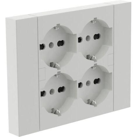 MULTRIPRESA DA PARETE SCHUKO 'QUADRA' Colore bianco