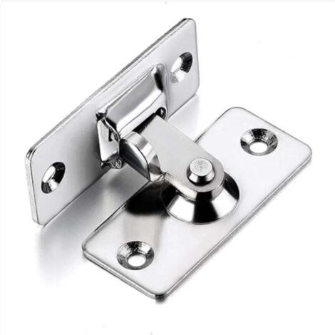 MUMU One-Piece 90 Degree Sliding Door Lock, Stainless Steel Security Corner Lock, Satin Nickel