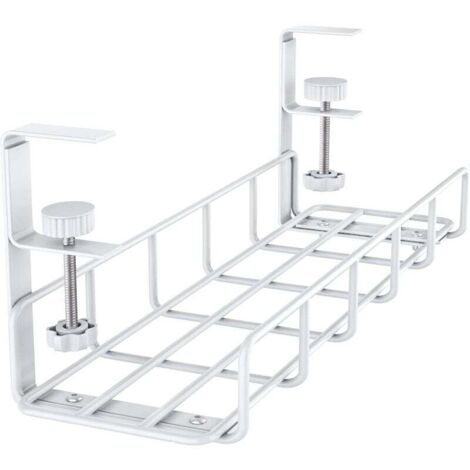 MUMU Under Desk Metal Tray for Cable Management and Power Strips (White)