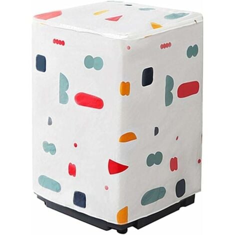 MUMU Washing Machine Dryer Cover Dustproof Waterproof Two-Piece Geometric Pattern + Floral Pattern (For Clamshell Washing Machine)