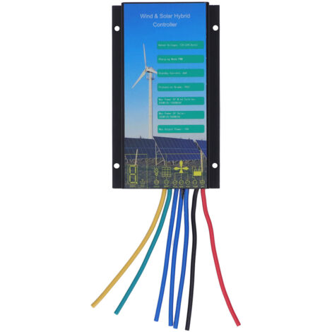 Mumusuki 12V/24V 10A PWM IP67 Hybrid-Solar-/Windregler, Legierung ALIA