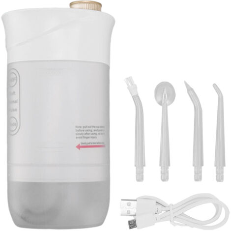 Munddusche 220 ml, 3 Modi, 4 Düsen, Tiefenreinigung, Kariesvorbeugung, Zahnfleischaufhellung