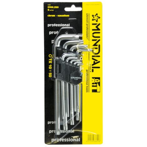 Mundial Chiavi Torx In Serie Con Foro  (T10-T50) 9 Pezzi