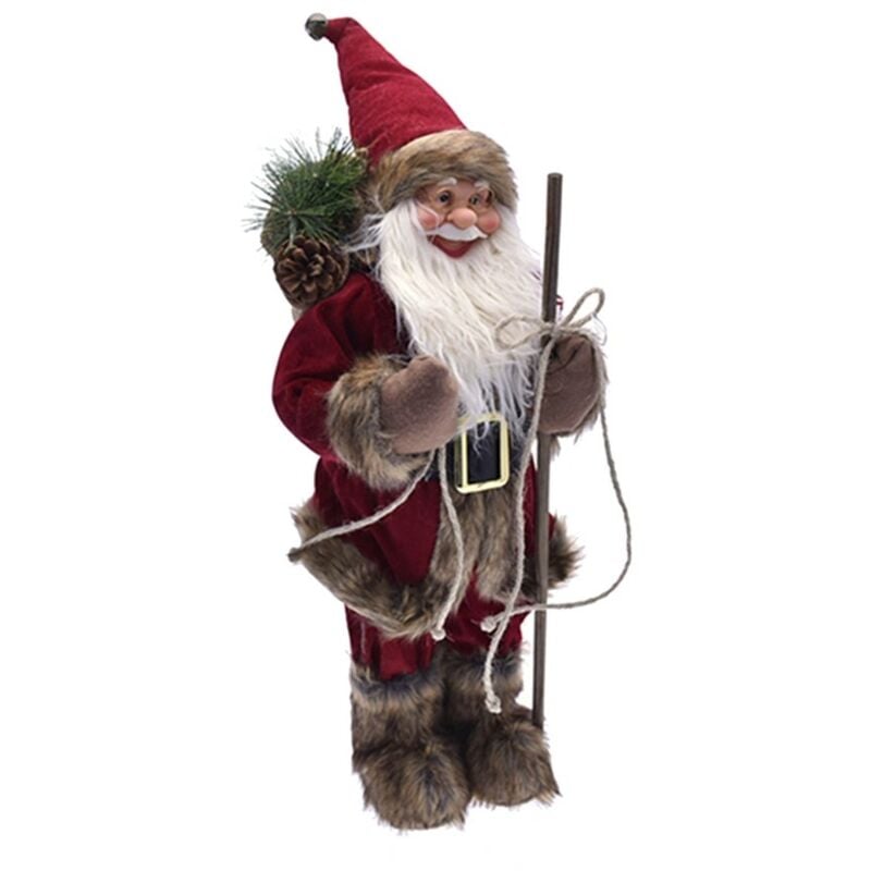 

Muñeco de Navidad Papá Noel con saco de tela rojo de 60 cm