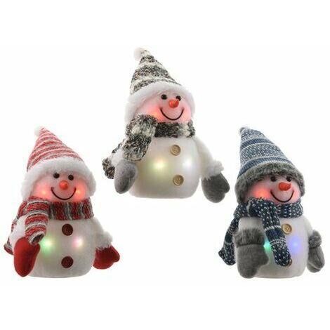 MUÑECO DE NIEVE COB LED INTERIOR STDO 3 MODELOS 8X11CM CAMBIA DE COLOR