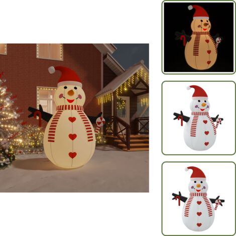 Muñeco de nieve con luces - vidaXL Muñeco de nieve inflable con LEDs 300 cm - Decoración de Navidad