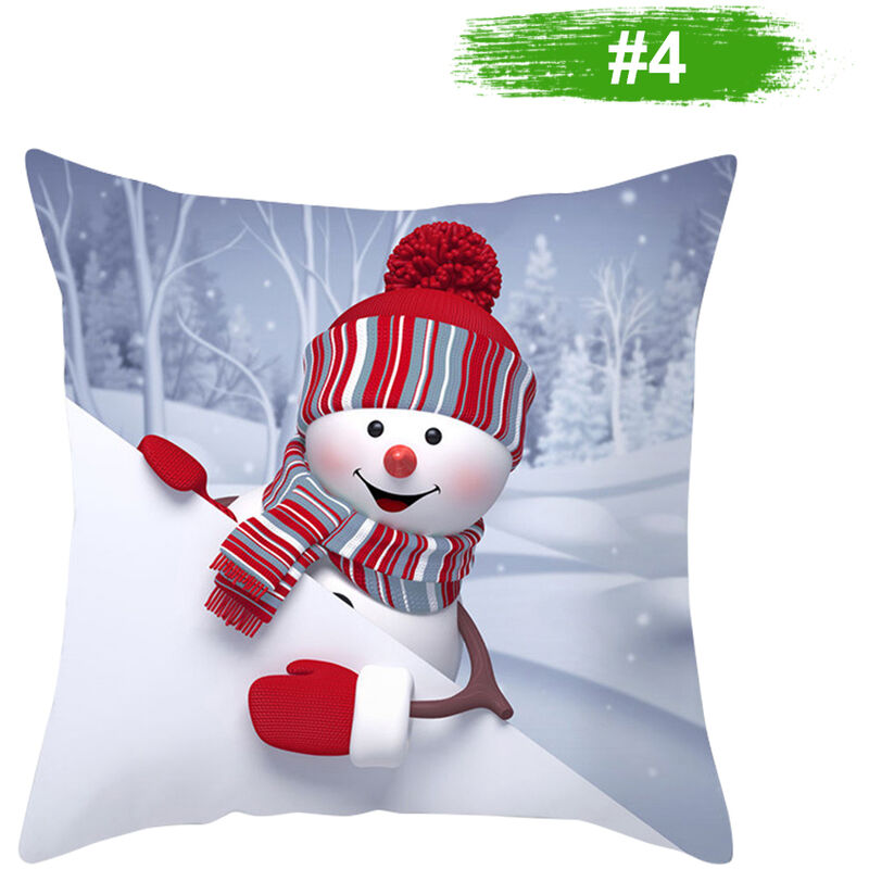 

Asupermall - Muneco de nieve de la funda de almohada cubierta decoracion del hogar del amortiguador del sofa cubierta 450 * 450 mm, 4 #