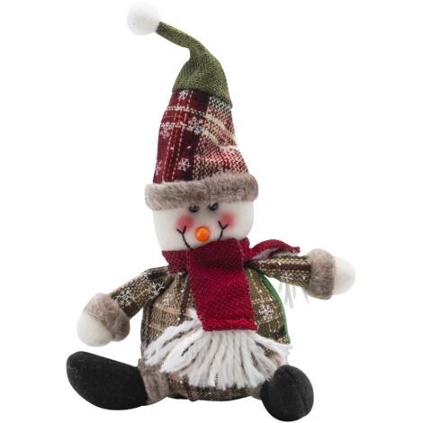 Muñeco de nieve de peluche sentado 25 cm
