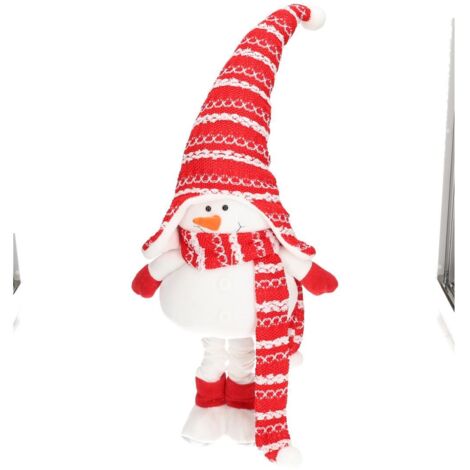 Muñeco de nieve de pie "Eira" Ø22x6494cm fabricado en poliéster color blanco y rojo