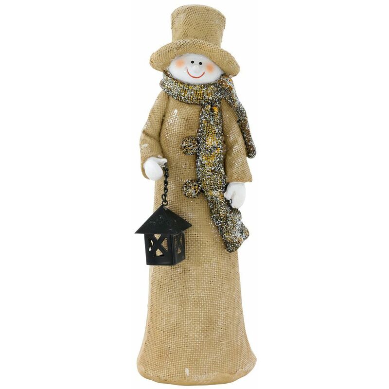 

Muñeco de nieve del brillo de pie de cerámica figura decoración de Navidad Adviento X-MAS Tischschmuck Eglo 41256