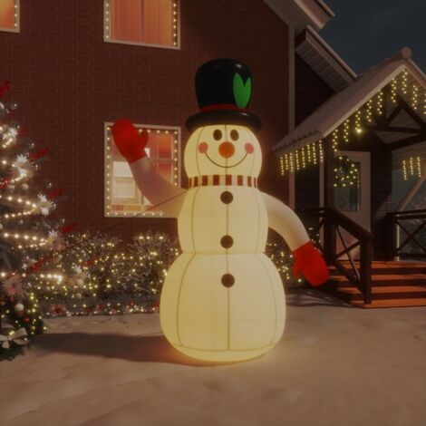 Muñeco de nieve inflable con LEDs 225 cm