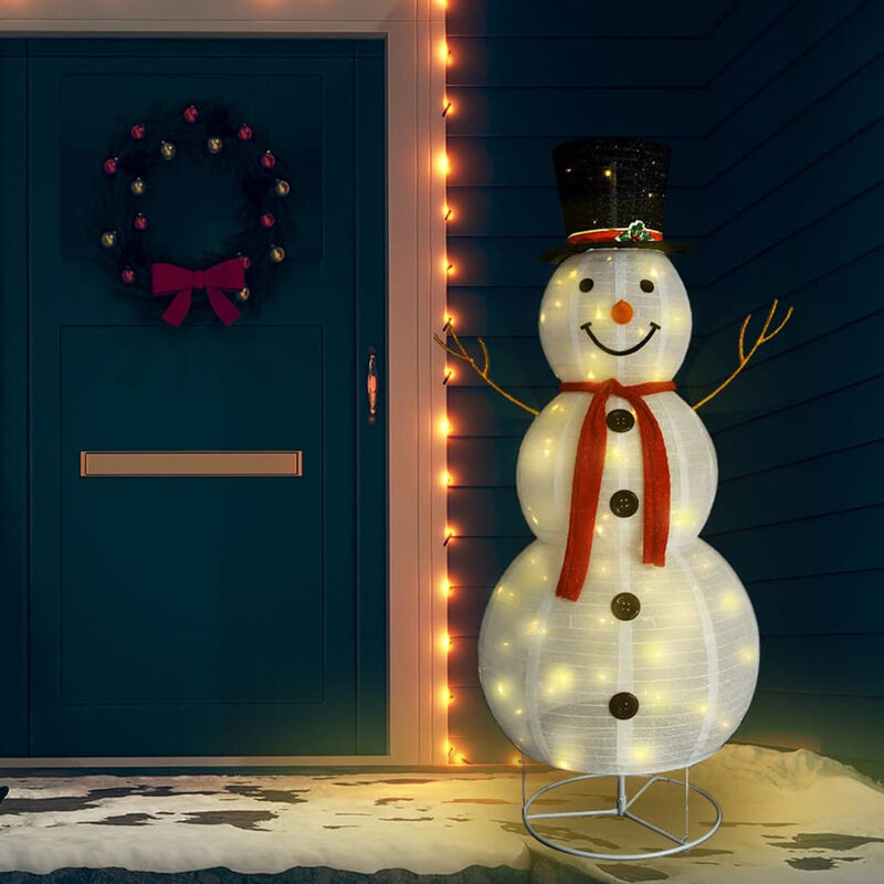 

Happyshopping - Muneco de nieve navideno decorativo LED tela lujosa 180 cm