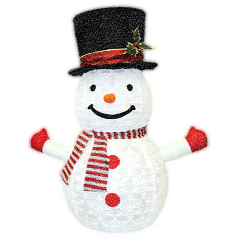 Muñeco de nieve plegable LED 700mm 8 funciones Luz cálida