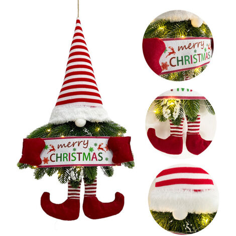 Muñeco de Papá Noel para colgar en la pared, estilo europeo, sin electricidad, para dormitorio y sala de estar.