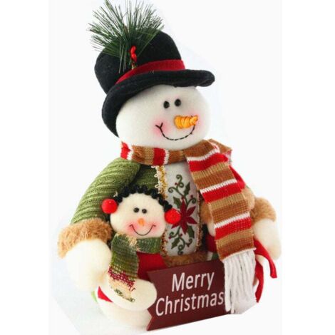 Muñeco de peluche de Papá Noel y muñeco de nieve, decoración de mesa para fiesta navideña, adornos tradicionales