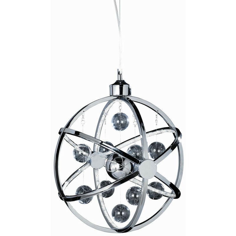 Muni - Spherical Ceiling Pendant Light Chrome Glass Balls - Endon