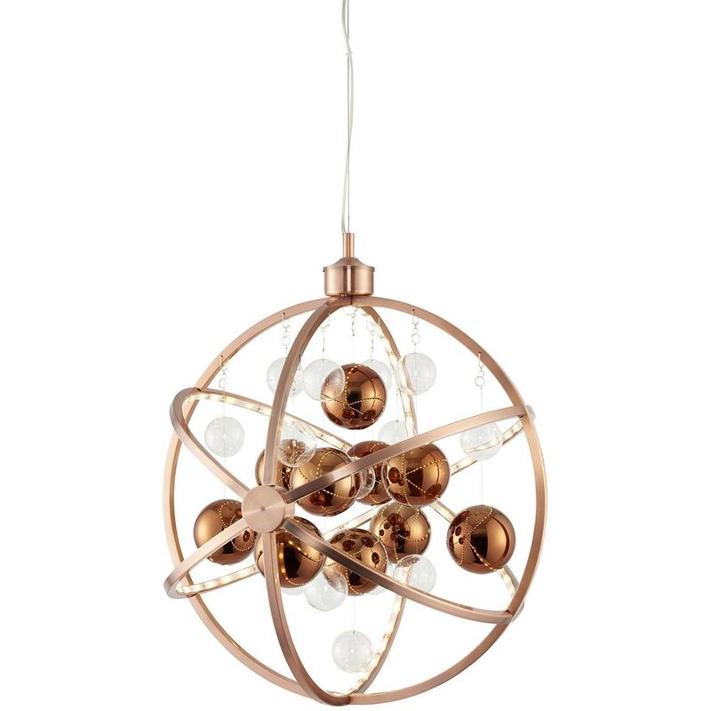 Endon Muni - Spherical Ceiling Pendant Light with Copper Balls