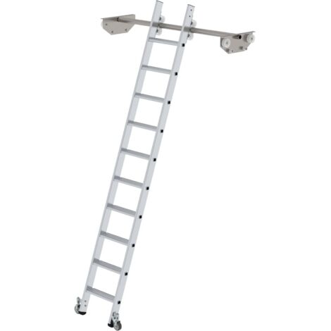 MUNK Aluminium-Regalleiter für Doppelregal 10 Stufen