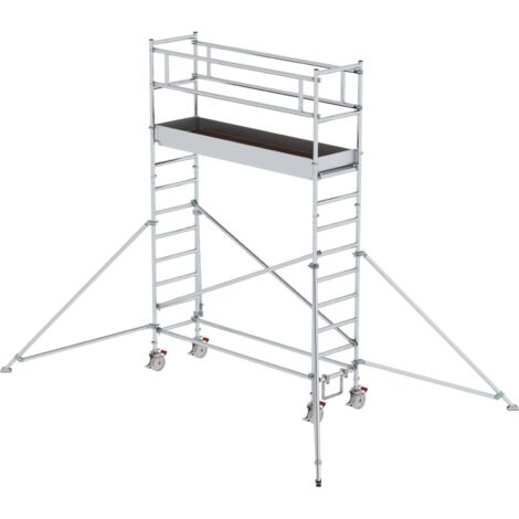 MUNK Aluminium-Rollgerüst mit Ausleger 2,45x0,75m Plattform 5,07m AH