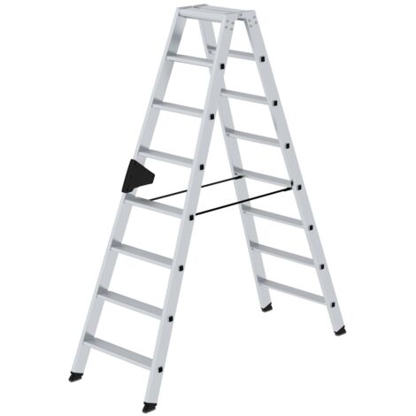 MUNK Aluminium-Stufen-Stehleiter Beidseitig 2x8 Stufen 40216