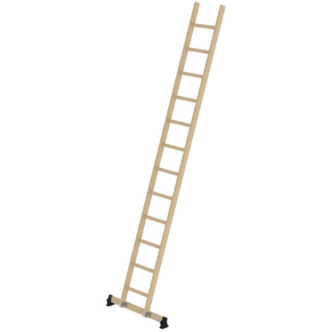 MUNK Holz-Anlegeleiter mit nivello-Traverse 12 Sprossen