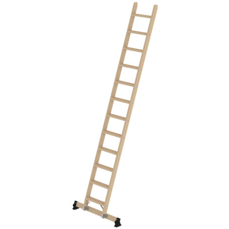MUNK Holz-Anlegeleiter mit Nivello Traverse 12 Stufen