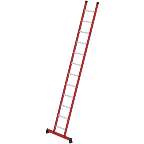 MUNK Kunststoff-Anlegeleiter GFK/Alu mit nivello®-Traverse 12 Sprossen
