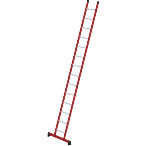 MUNK Kunststoff-Anlegeleiter GFK/Alu mit nivello®-Traverse 14 Sprossen