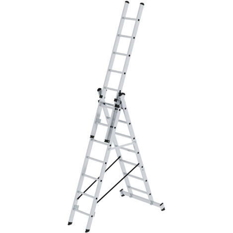 MUNK Mehrzweckleiter mit Nivello® Traverse 3x7 Sprossen