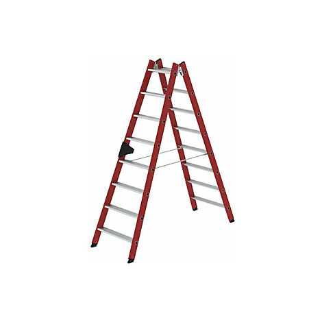 MUNK  Scala in plastica  con gradini in alluminio striato  2 x