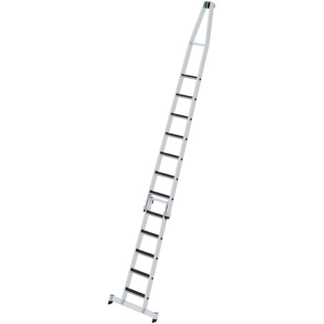 MUNK Stufen- Glasreinigerleiter 2-teilig mit clip-step R13 und nivello Traverse 5+7 Stufen