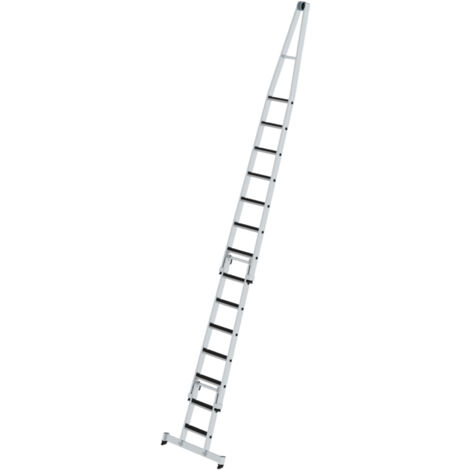 MUNK Stufen- Glasreinigerleiter 4-teilig mit clip-step R13 und nivello Traverse 2/6+5+7 Stufen